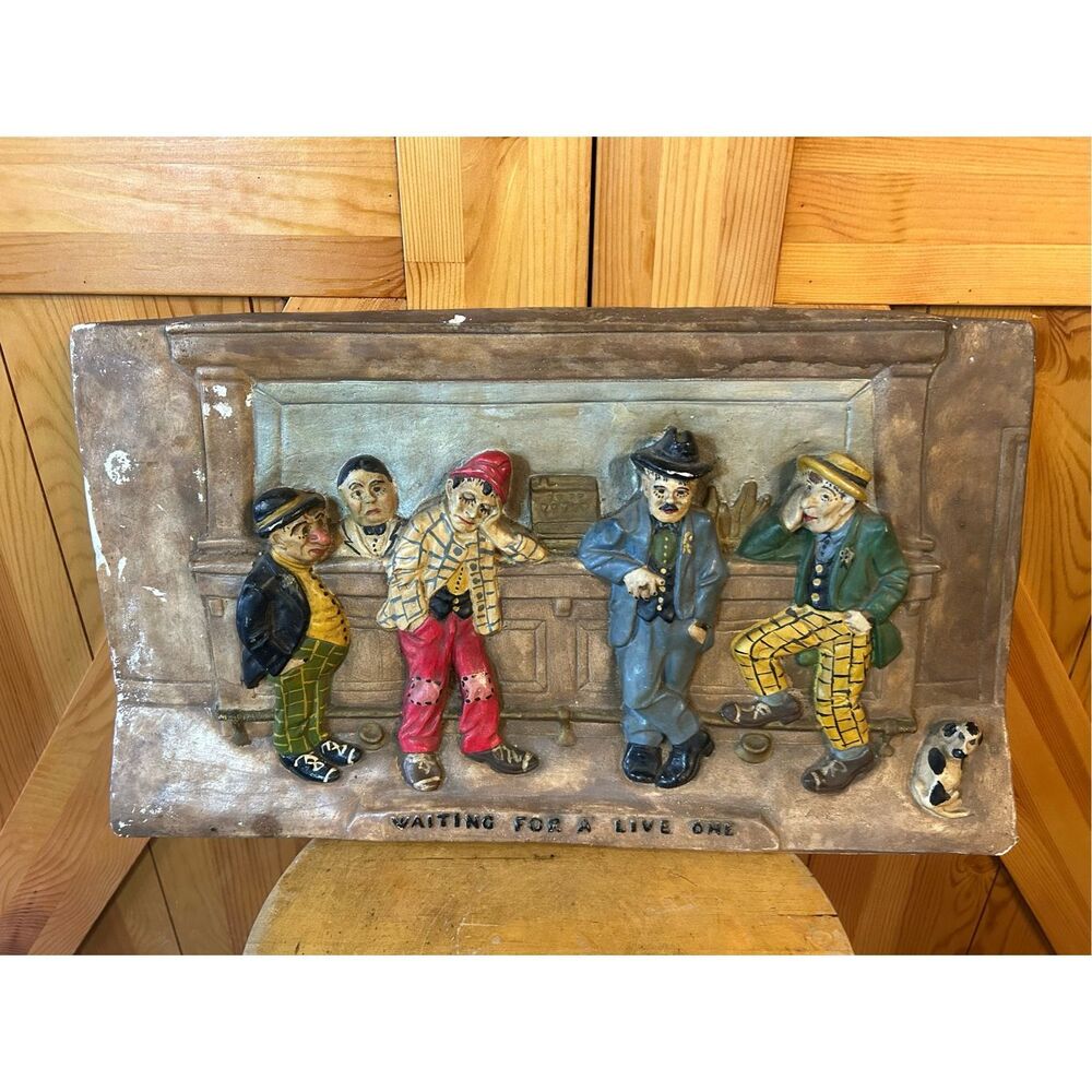 Vintage Bar Room Plaque "Waiting For A Live One" (7699)